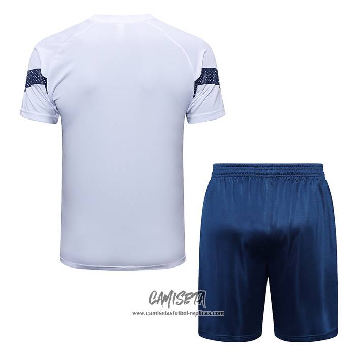 Chandal del Olympique Marsella 2022-2023 Manga Corta Blanco - Pantalon Corto